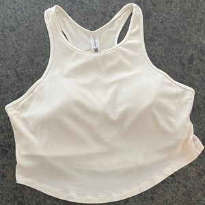 All in Motion Ivory Ribbed Crop Tank Top XL